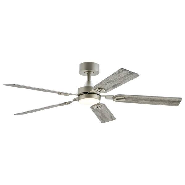 Merra 52 in. Indoor Brushed Nickel 5-Blade Modern Ceiling Fan with 3000K/4500K/6000K LED Light and Remote Control
