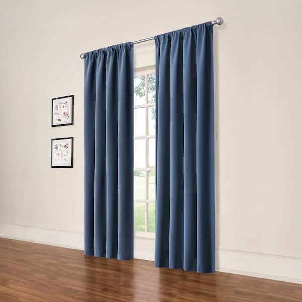 Eclipse INDIGO Solid Rod Pocket Room Darkening Curtain - 42 in. W x 84 in. L