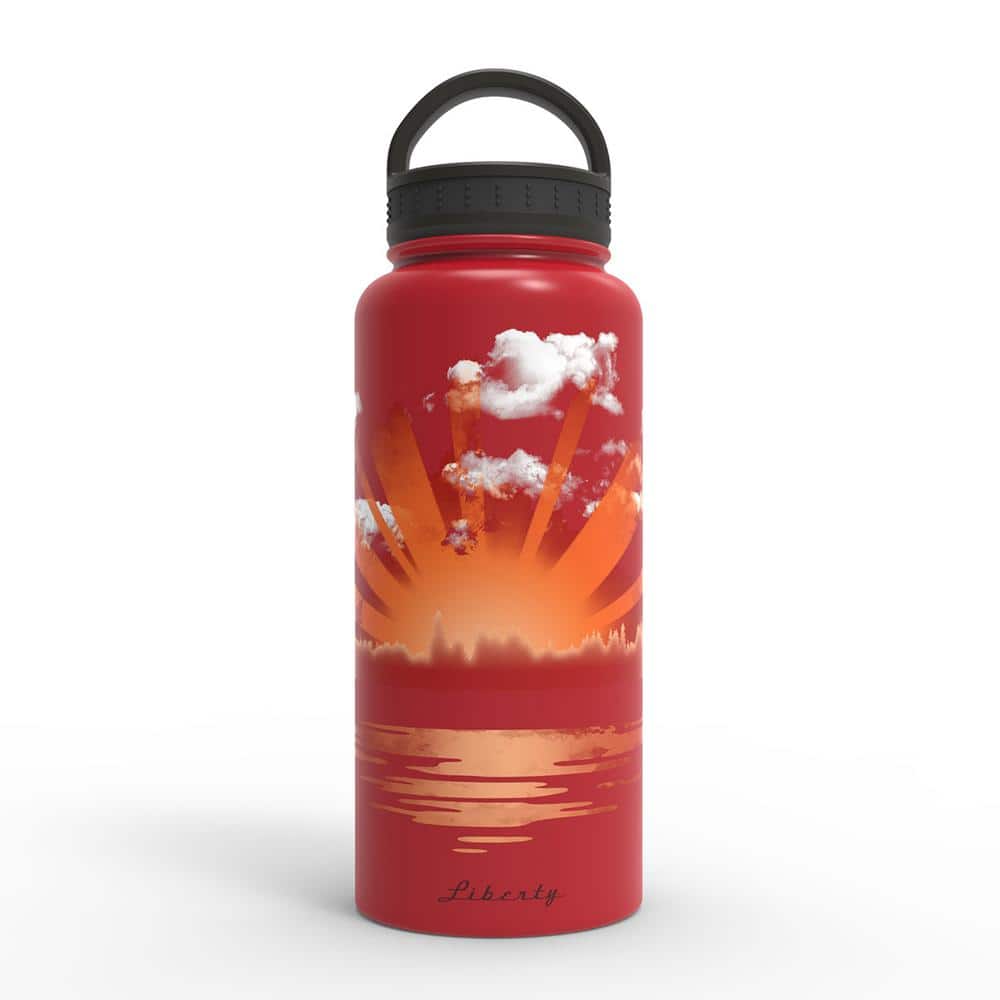 Liberty 32 oz. Dusk Scarlet Insulated Stainless Steel Water Bottle with D-Ring Lid