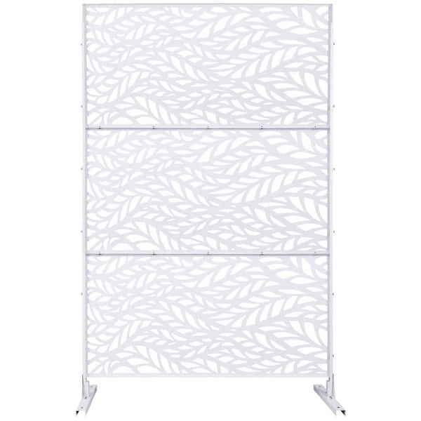 76"x48" Privacy Screen Metal Privacy Screen, Freestanding Decorative Privacy Screen for Deck Balcony Patio, Outside Lawn