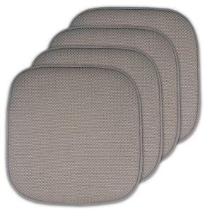 Silver, Honeycomb Memory Foam Square 16 in. x 16 in. Non-Slip Back Chair Cushion (4-Pack)