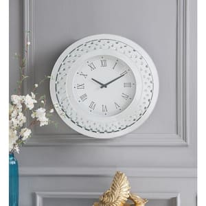 Nysa Mirrored and Faux Crystals Wall Clock