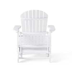 Classic Wood Adirondack Chair Recliner in White