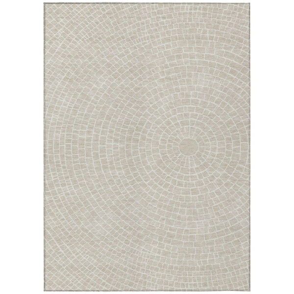 Chantille Machine Washable Indoor/Outdoor Abstract ACN2455 Beige 3 ft. x 5 ft. Area Rug