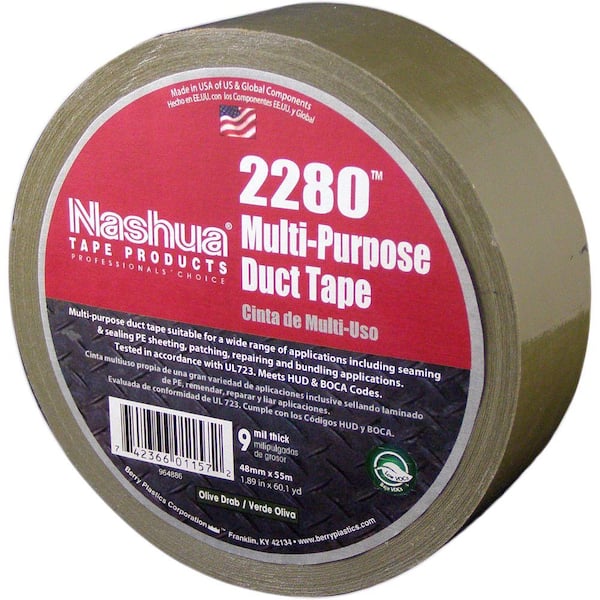 WOD DTC12 Contractor Grade Olive Drab Duct Tape 12 Mil, 6 inch x 60 yds.  (8-Pack) Waterproof, UV Resistant for Crafts & Home Improvement