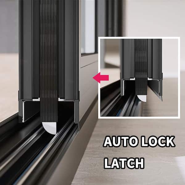 ATVIO 96 in. x 80 in. Matte Black Right to Left Out-Swing Thermal