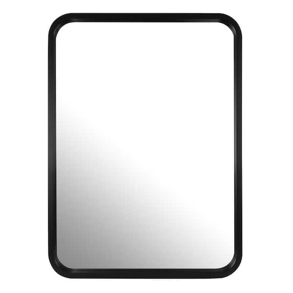 Black 30 in W x 40 in. H Farmhose Rectangle Wood Framed Rustic Mirror