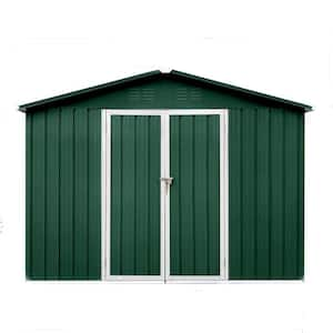 6 ft. x 8 ft. Metal Garden Sheds Outdoor Storage Sheds Green Plus White, 49.04 sq. ft.