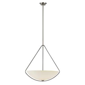 4-Light Brushed Nickel Pendant with Frosted Glass Shade
