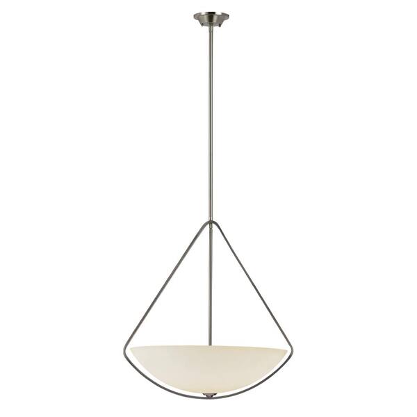 Transglobe 4-Light Brushed Nickel Pendant with Frosted Glass Shade