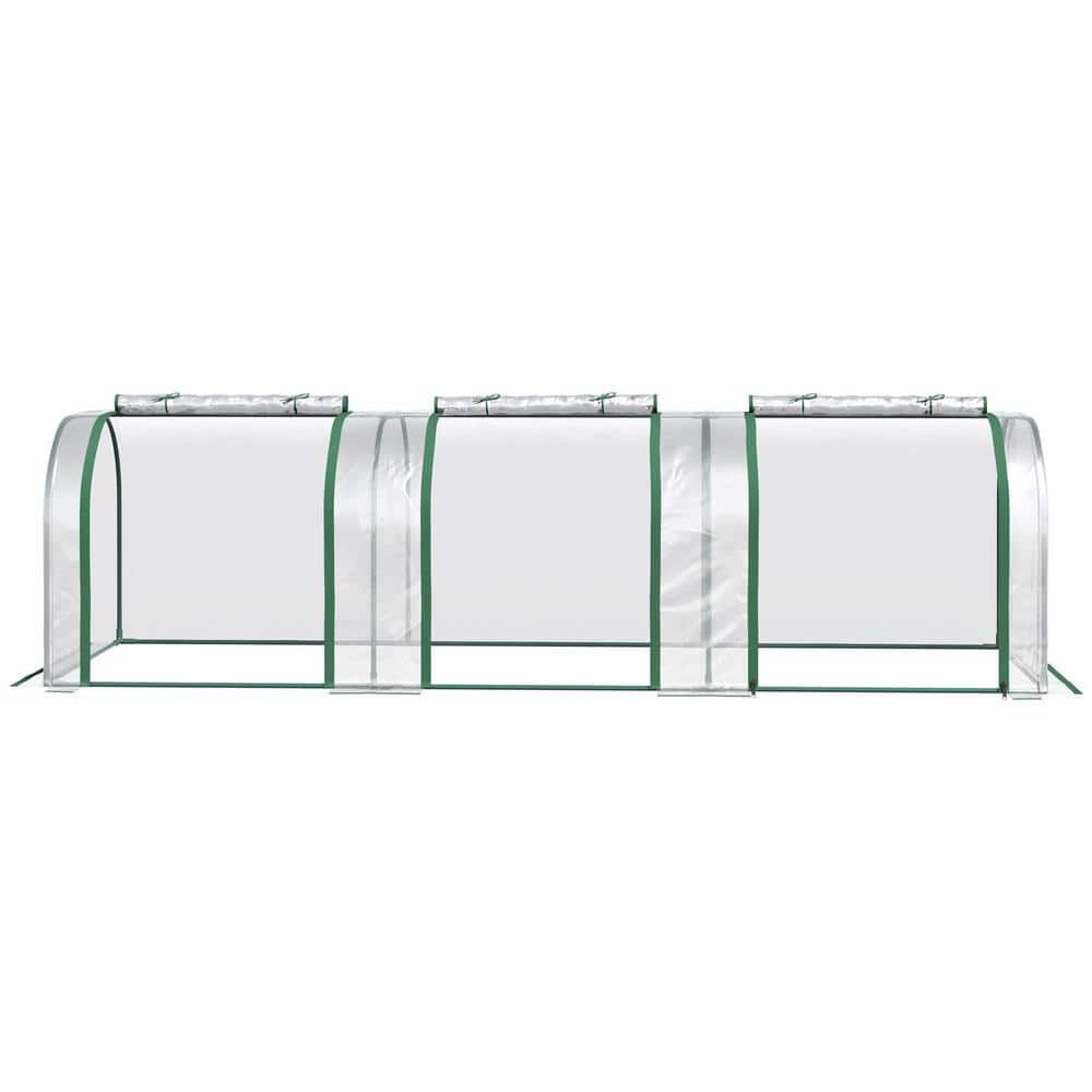 10 x 3 x 2.5 Steel Mini Greenhouse, Portable Tunnel Greenhouse with Roll