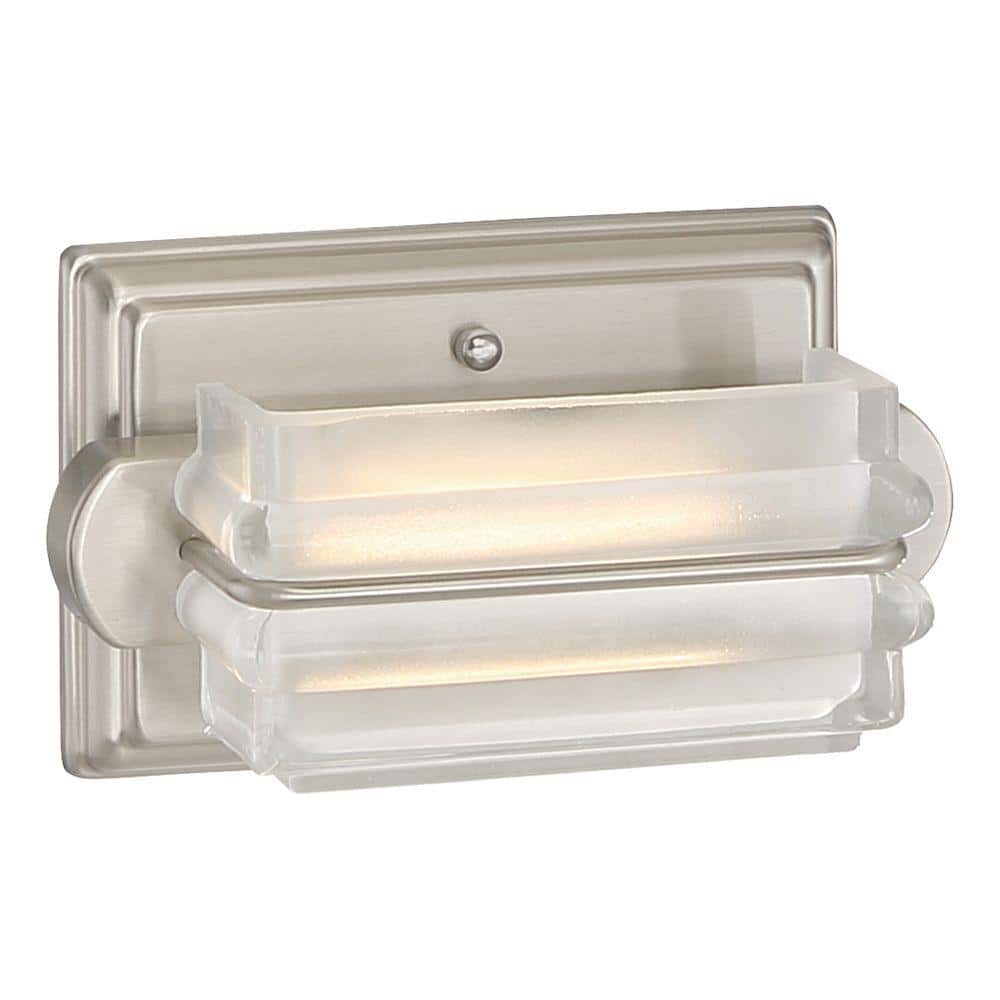 Home Decorators Collection 1-Light Brushed Nickel LED Bath Vanity Light ...