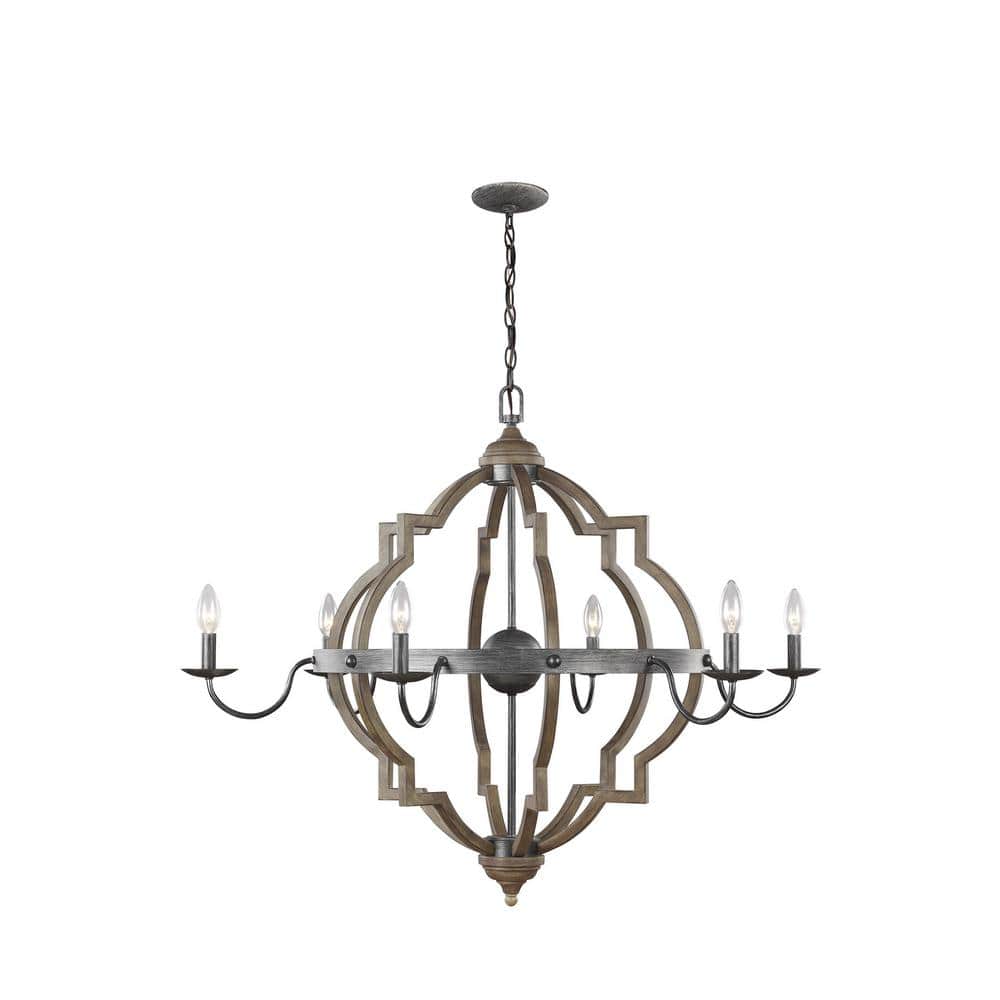 Stardust Chrome 6-Light Incandescent Candelabra Chandelier