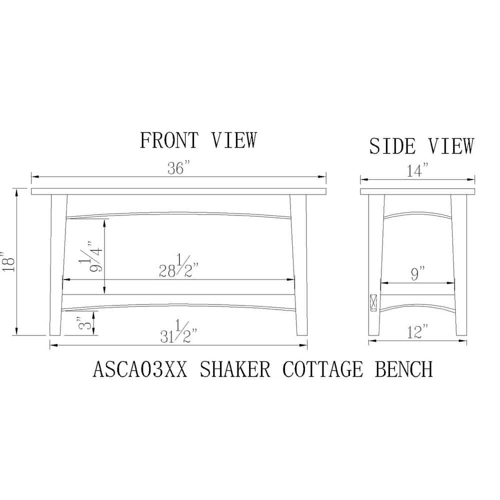 Ivory Shaker Cottage Bench with Tray Shelf and Coat Hooks Set