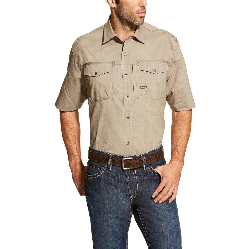 Ariat Men's Medium Brindle Rebar Short Sleeve Work Shirt 10019160 - The ...