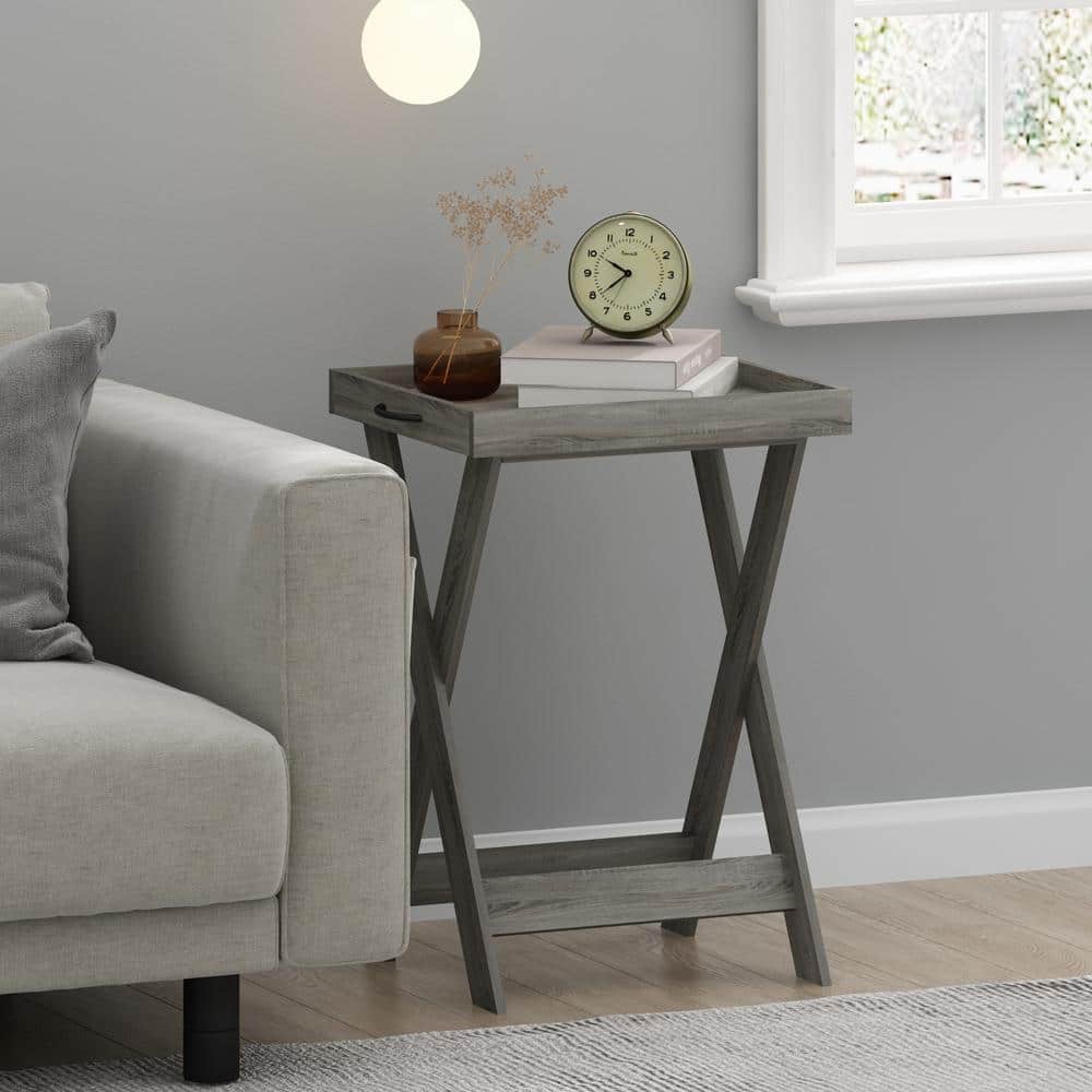French Oak Classic Removable Tray Outdoor Tray Table