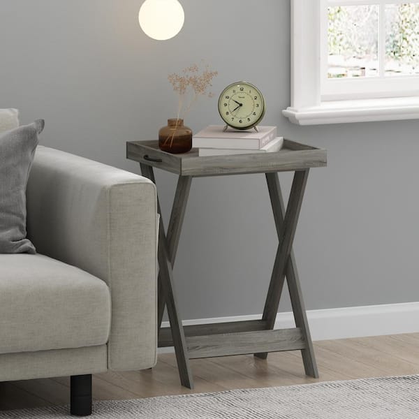フリノ(Furinno)クラシックトレイテーブル フレンチオーク19020GYW Furinno Montale 18.9 in. French Oak Rectangle Wood End Table with