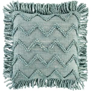 Paxton Sage Hand Woven/Fringe Polyester Fill 20 in. x 20 in. Decorative Pillow