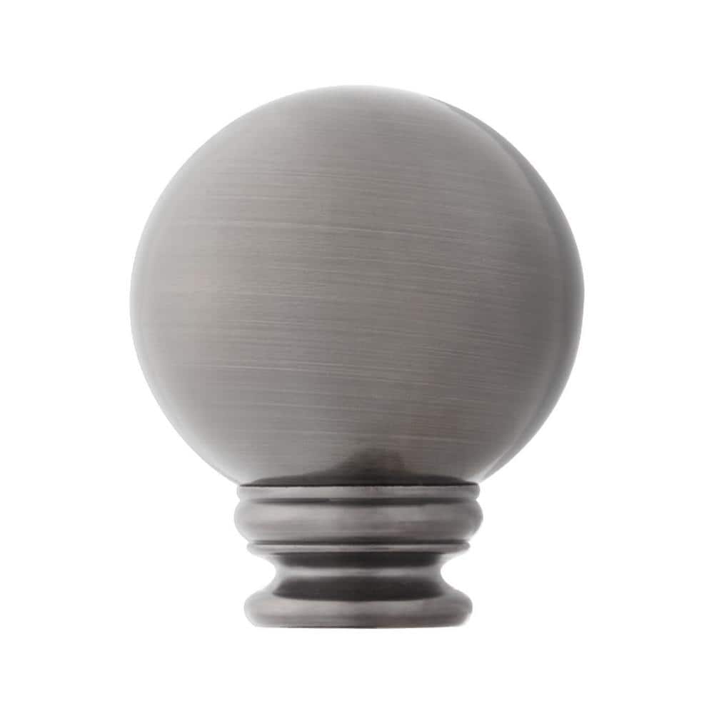 Home Decorators Collection Mix and Match Ball 1 in. Curtain Rod Finial in Gunmetal (2-Pack)