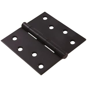 4 in. Oil-Rubbed Bronze Residential Door Hinge with Square Corner Removable Pin Full Mortise (9-Pack)