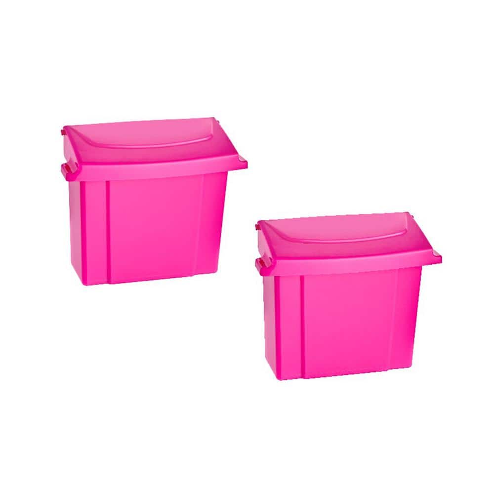 Alpine Industries Pink Durable Plastic Sanitary Napkin Receptacle (2