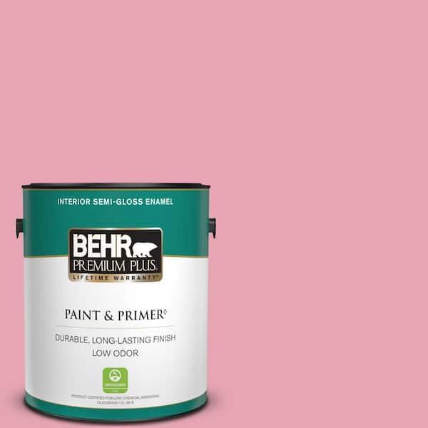 BEHR PREMIUM PLUS 1 gal. #P140-3 Love at First Sight Semi-Gloss Enamel Low Odor Interior Paint & Primer