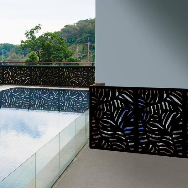 Black Hardwood Composite Decorative Privacy Screen Panel