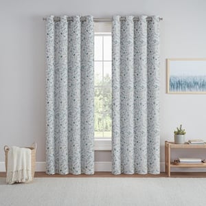 Dutchess Marine Polyester Botanical 50 in. W x 63 in. L Grommet 100% Blackout Curtain (Single Panel)
