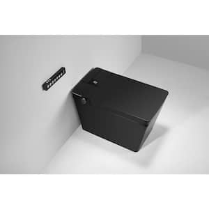 Retangular 12 in.Roungh-In Smart Toilet Bidet Seat Automatic Flush,Remote Control/Foot Sensor/Night Light,Matte Black