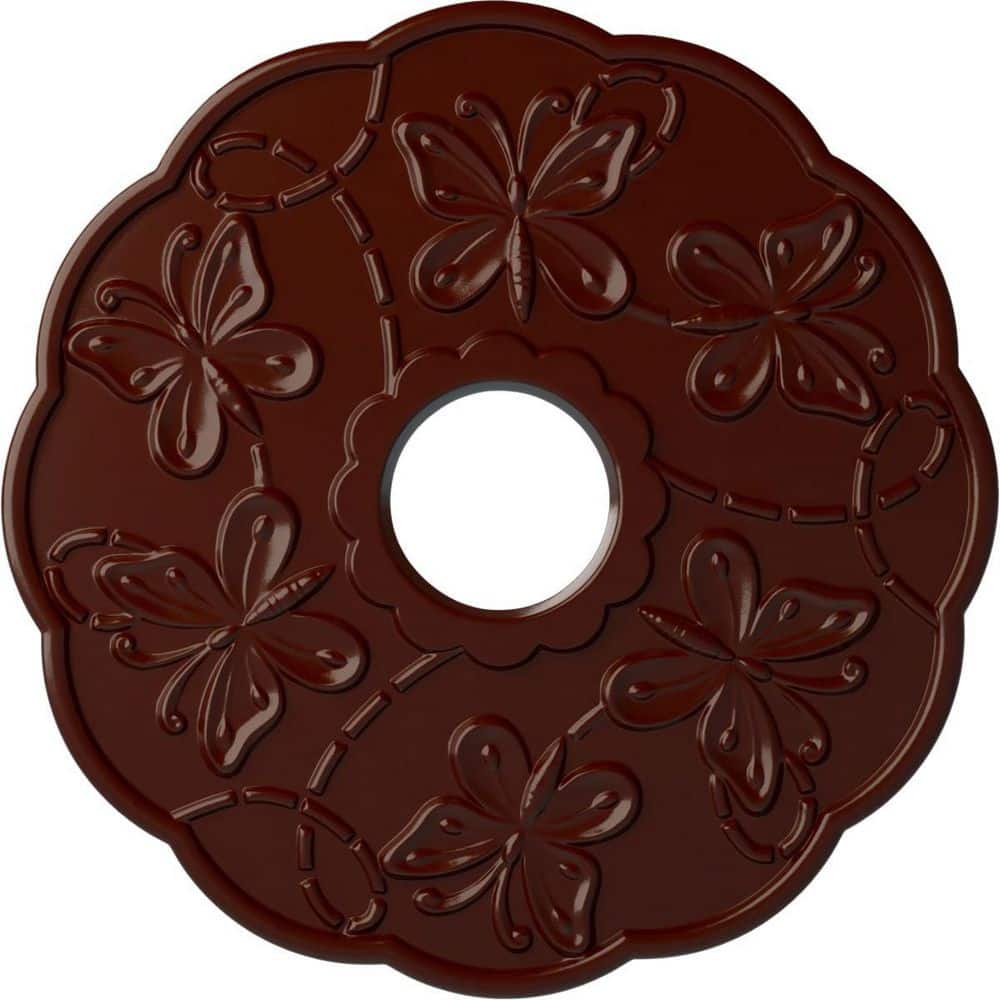 "1"" x 17-7/8"" x 17-7/8"" Polyurethane Terrones Butterfly Ceiling Medallion, Brushed Mahogany" price history on PriceWatchPro