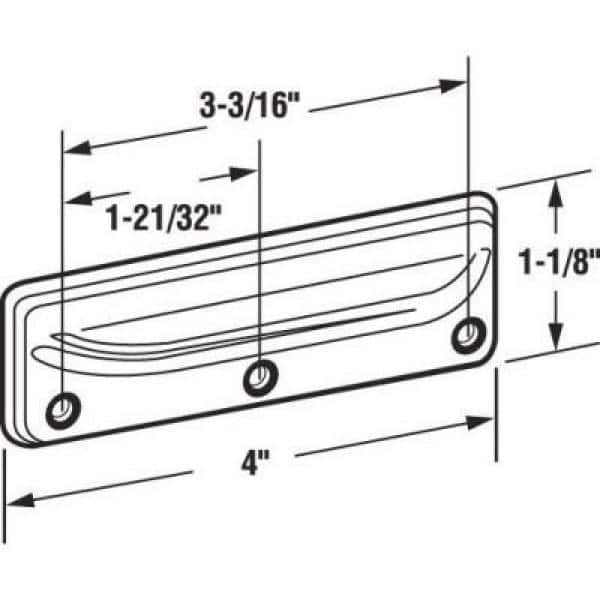 Deluxe Style Wood Window Sash Lift, 3-3/16 in. Hole Centers, Steel, Brass Finish