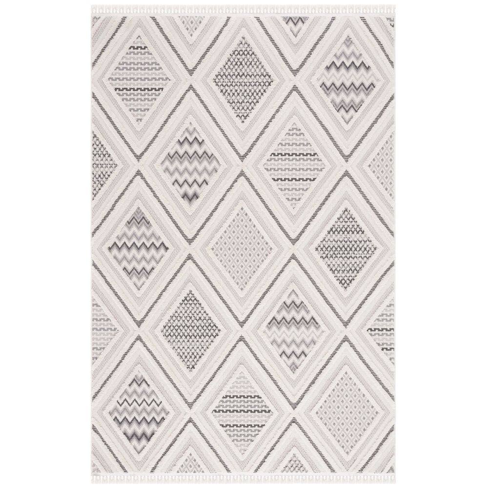Urban 4 ft. x 6 ft. Gray/Ivory High-Low Diamond Area Rug