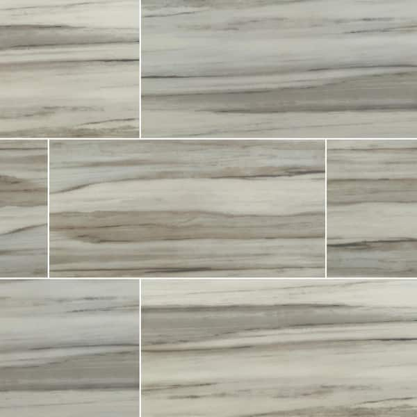 Lindell Celeste 12 in. x 24 in. Polished Porcelain Stone Look Floor and Wall Tile (256 sq. ft./Pallet)