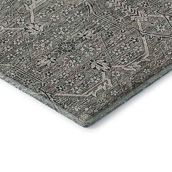 Mayfield Premium Machine Washable Abstract AMF1223 Pewter 2 ft. 3 in. x 7 ft. 6 in. Runner Rug