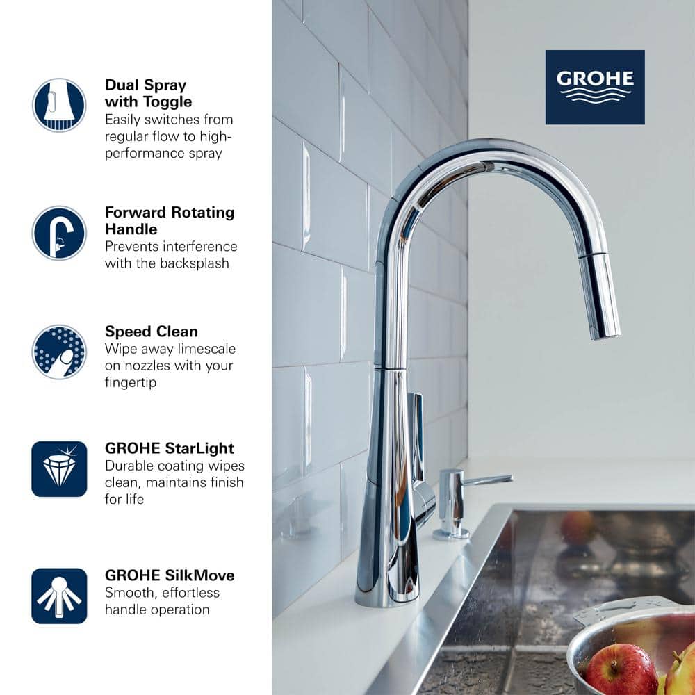 Stainless Steel Modern Pull-Down Kitchen Faucet with Spray