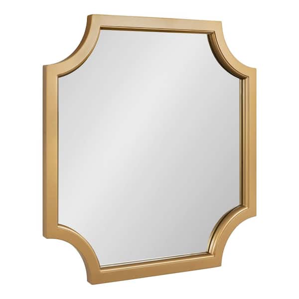 Kate and Laurel Hogan 24.00 in. H x 24.00 in. W Square MDF Framed Gold Mirror