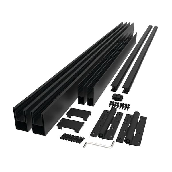 72 in. Matte Black Aluminum Privacy Rail Gate Kit