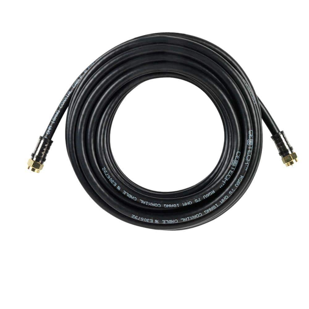 150ft BLACK RG6 DIGITAL Coaxial Cable Shielded PVC jacket RATED UL ETL CATV  RoHS 75 Ohm RG6 Digital Audio Video Coaxial Cable with Premium Continuous