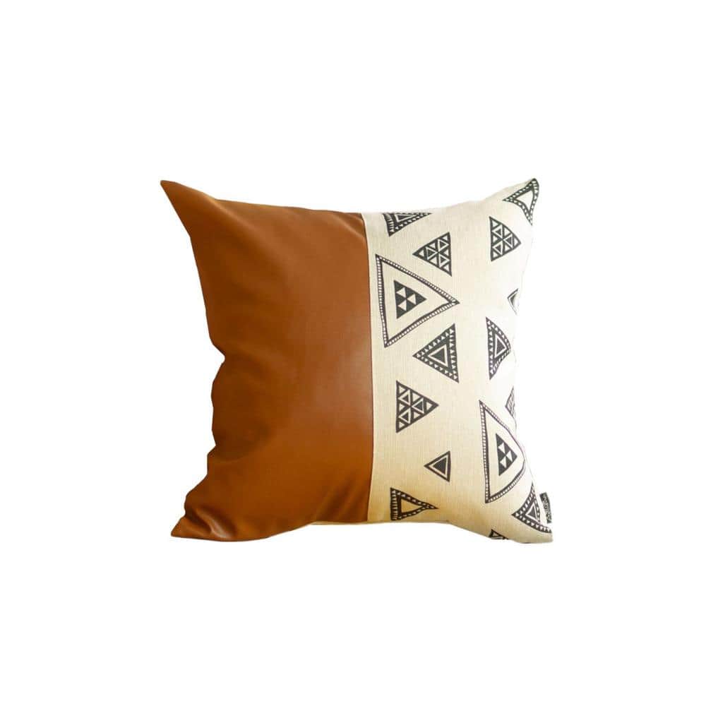 HomeRoots Jordan Brown Abstract 17 in. x 17 in. Throw Pillow Cover ...