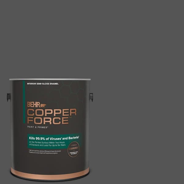 COPPER FORCE 1 gal. #PPU25-01 Carbon Copy Semi-Gloss Enamel Virucidal and Antibacterial Interior Paint & Primer
