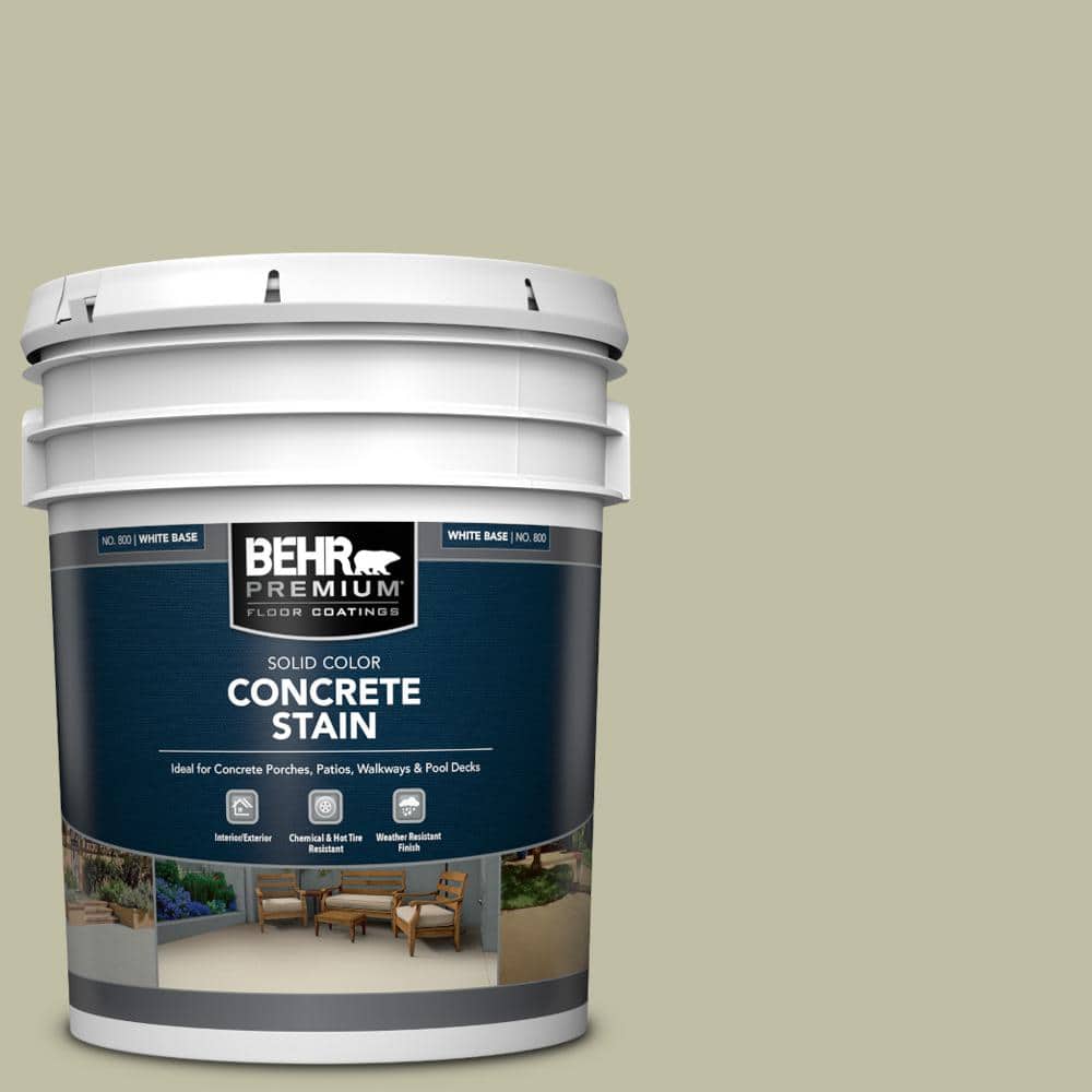 BEHR PREMIUM 5 gal. #PFC-36 Garden Lattice Solid Color Flat  Interior/Exterior Concrete Stain 80005 - The Home Depot