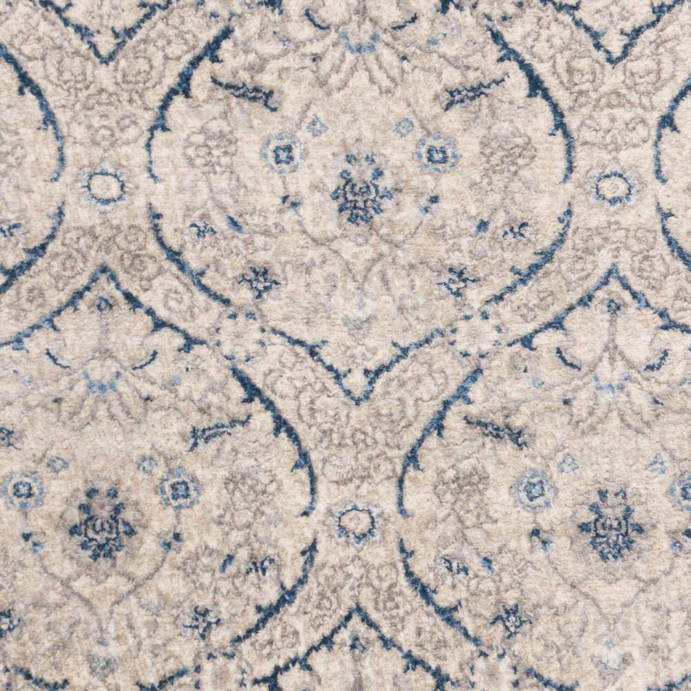 Elegant Gray Synthetic 4' x 6' Hand-Knotted Area Rug