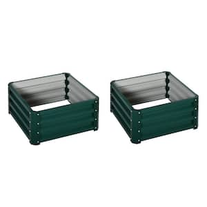 2 ft. x 2 ft. x 1 ft. Green Steel Raised Garden Bed Box with Steel Frame for Vegetables, Flowers and Herbs (2-Pack)
