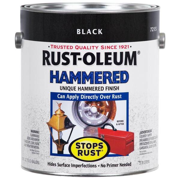 Rust-Oleum Stops Rust 1 gal. Black Gloss Hammered Rust Preventative Paint (Case of 2)