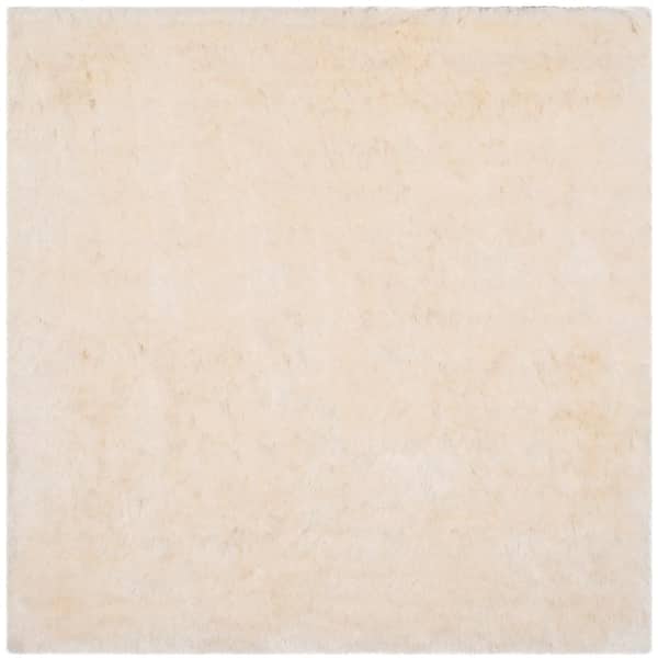SAFAVIEH Paris Shag Ivory 9 ft. x 9 ft. Square Solid Area Rug