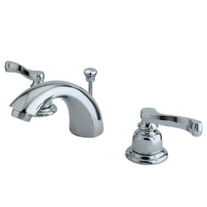 Royale 8 in. Mini-Widespread 2-Handle Bathroom Faucets with Plastic Pop-Up in Polished Chrome