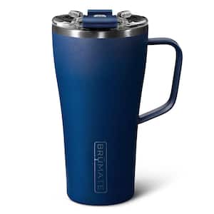 22 oz. Matte Navy Blue Stainless Steel 100% Leak Proof Insulated Coffee Travel Mug Double Walled with Handle and Lid