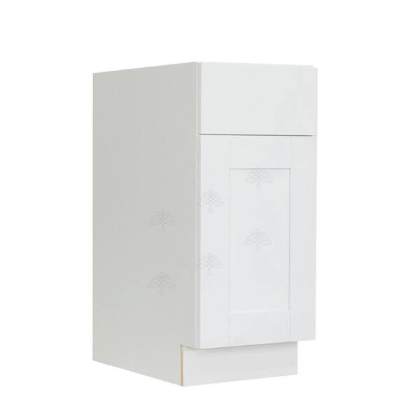 LIFEART CABINETRY Anchester Assembled 18x34.5x24 in. Base Cabinet with 1 Door and 1 Drawer in Classic White