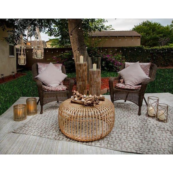 Liv & Skye 10 in. Gold Metal Hurricane Candle Holder