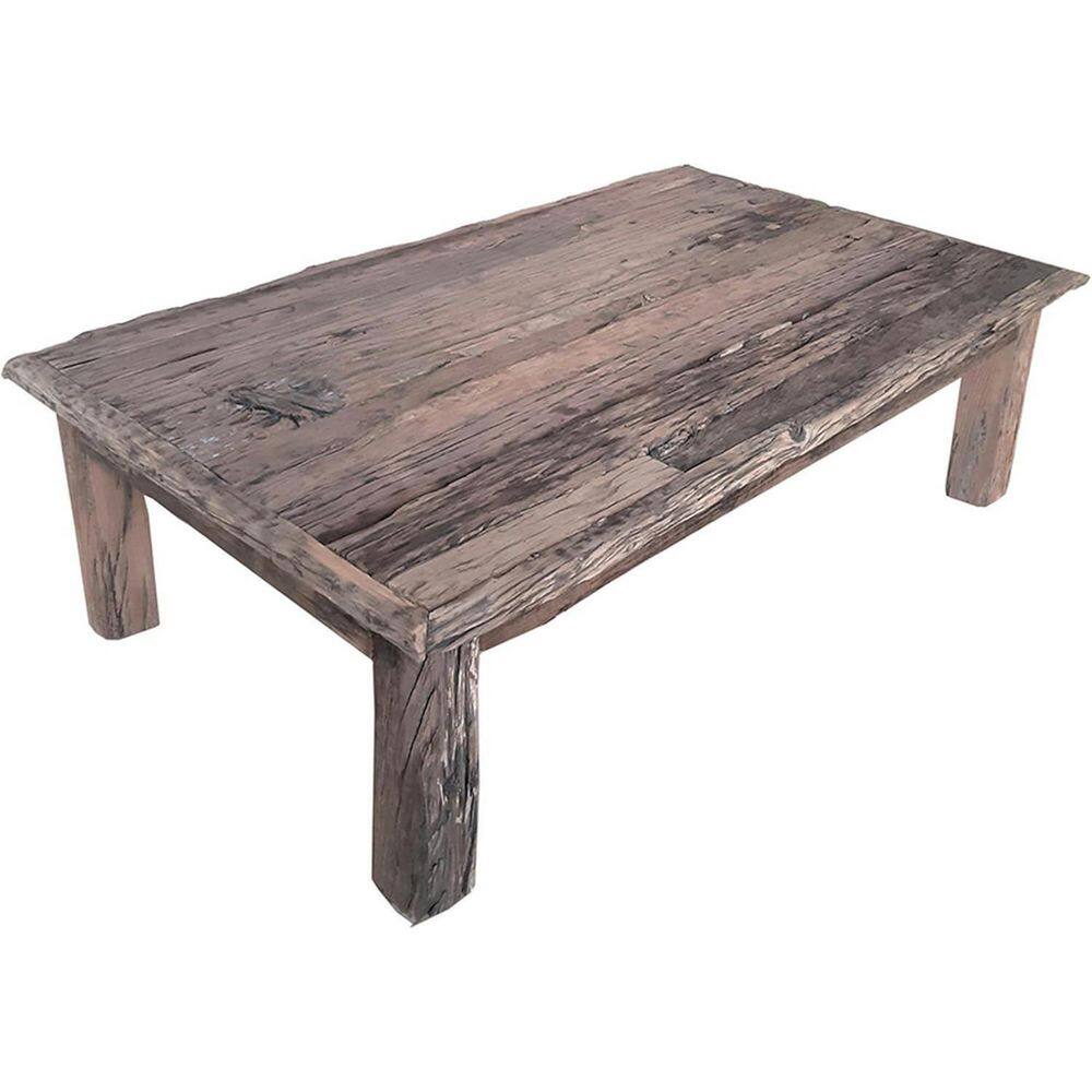 35.8 in. Brown Rectangle Wood Top Coffee Table